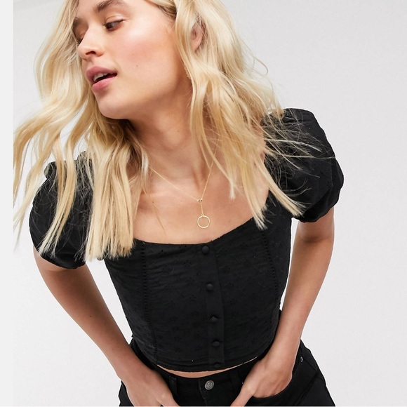 Brave Soul - Nata - Milkmaid - Blouse in Black - Picture 3 of 6